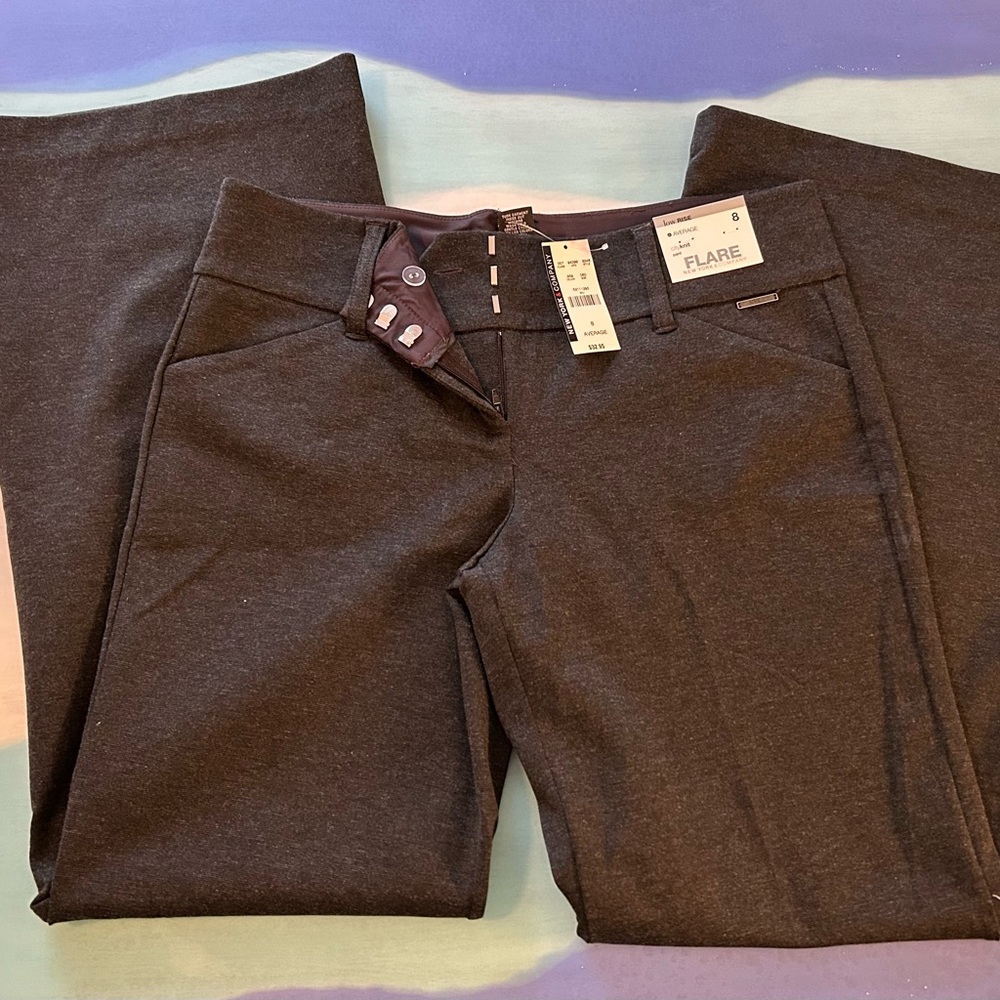 Low Rise City Flare/Knit Charcoal Grey Flare pants size 8